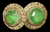 18QU28 Lot 85 Faceted green glass inset, click on image to see larger view.